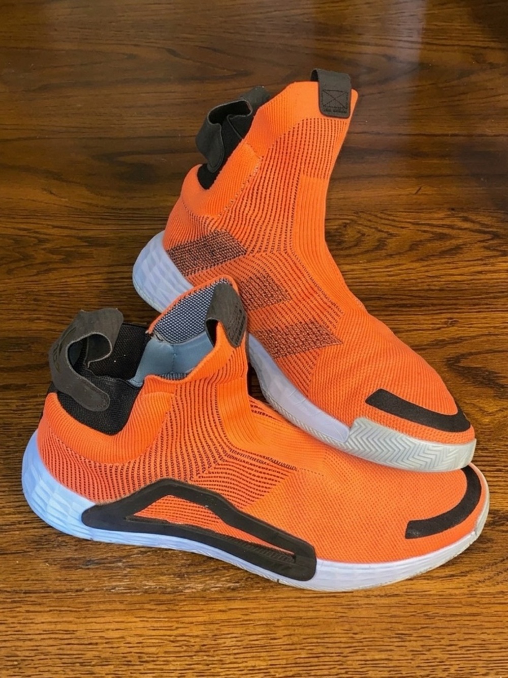 Adidas N3XT L3V3L Laceless Basketball Shoes Hi Res Coral Orange Mens 12